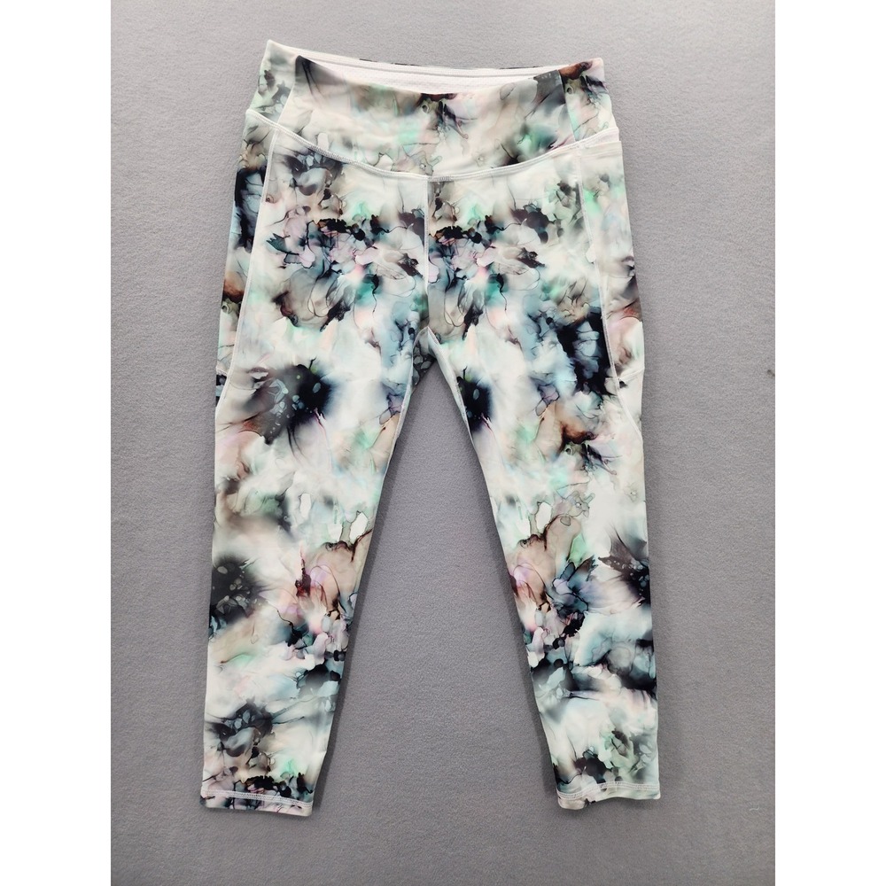 Calia Carrie Underwood Watercolor Floral Pockets Leggings Womens Large 7/8 Tight